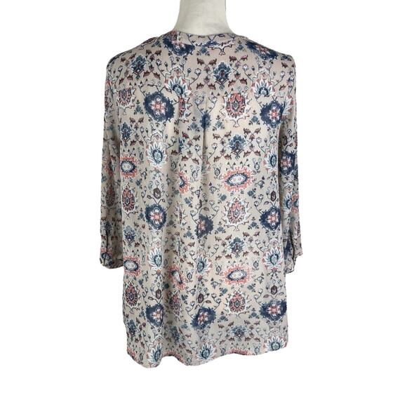 Anthropologie Maeve Stillwater Crochet Blouse Neutral Motif Floral Size 8 - Picture 4 of 7